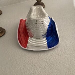 Unbranded Western Style Hat,  One Size, Color Red, White, Blue